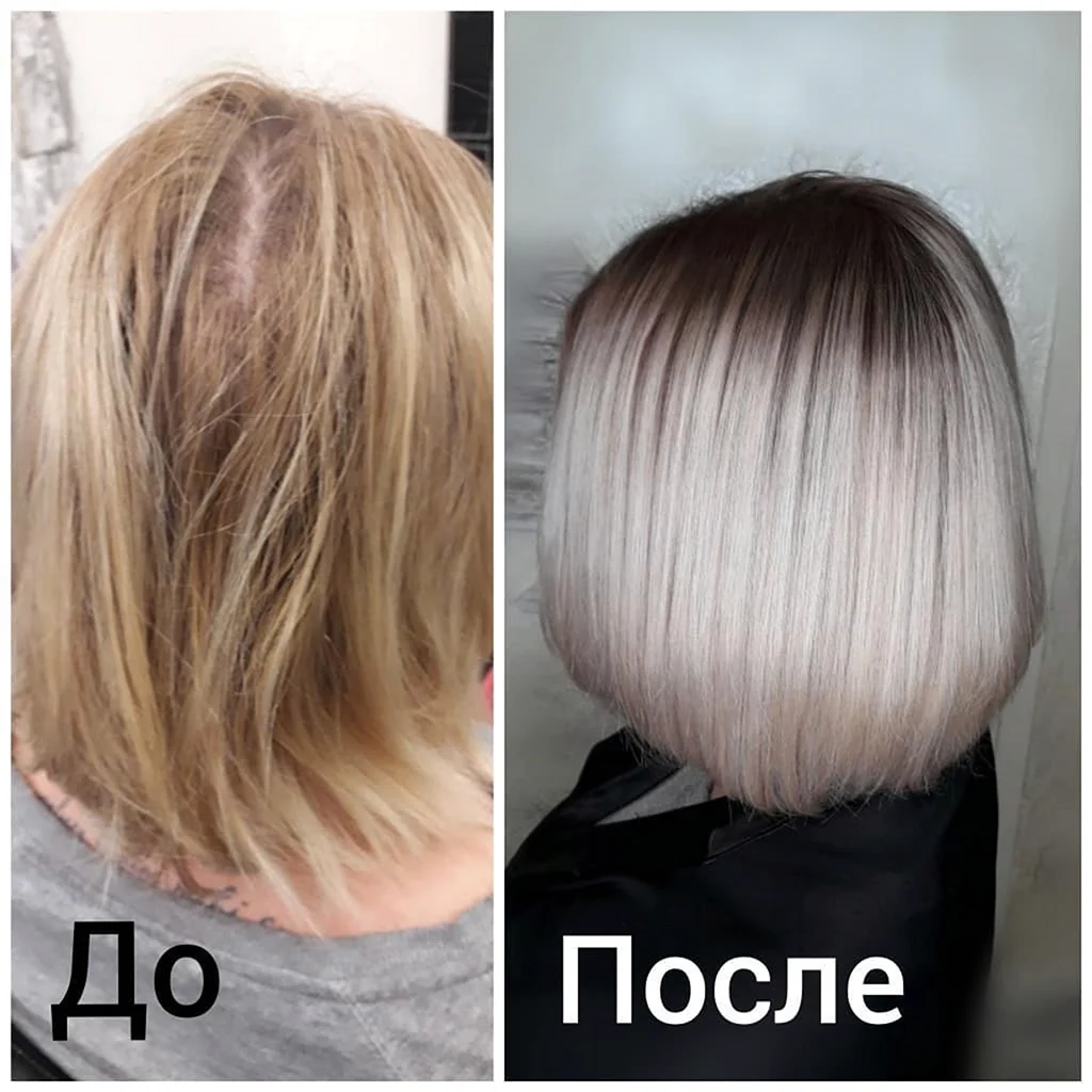 Аиртач на русые волосы каре до и после