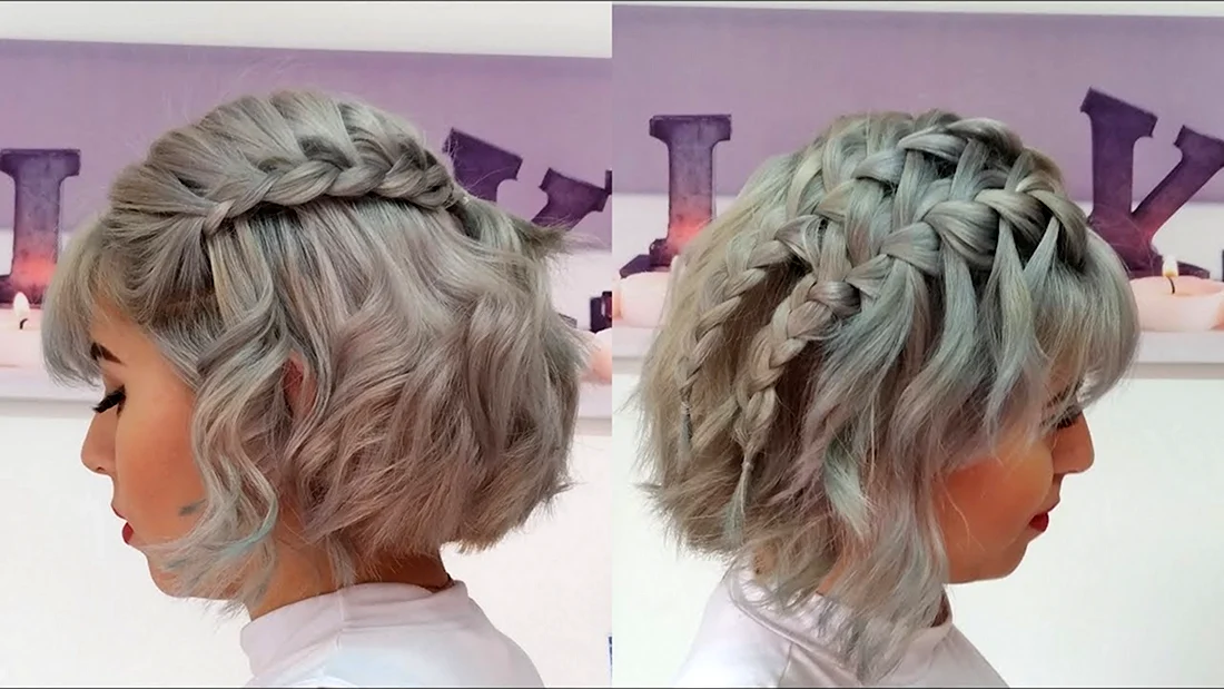 Ажурные косы на короткие волосы