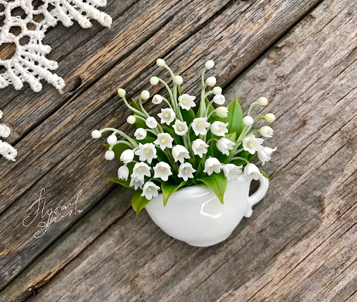 Чашка с ландышами