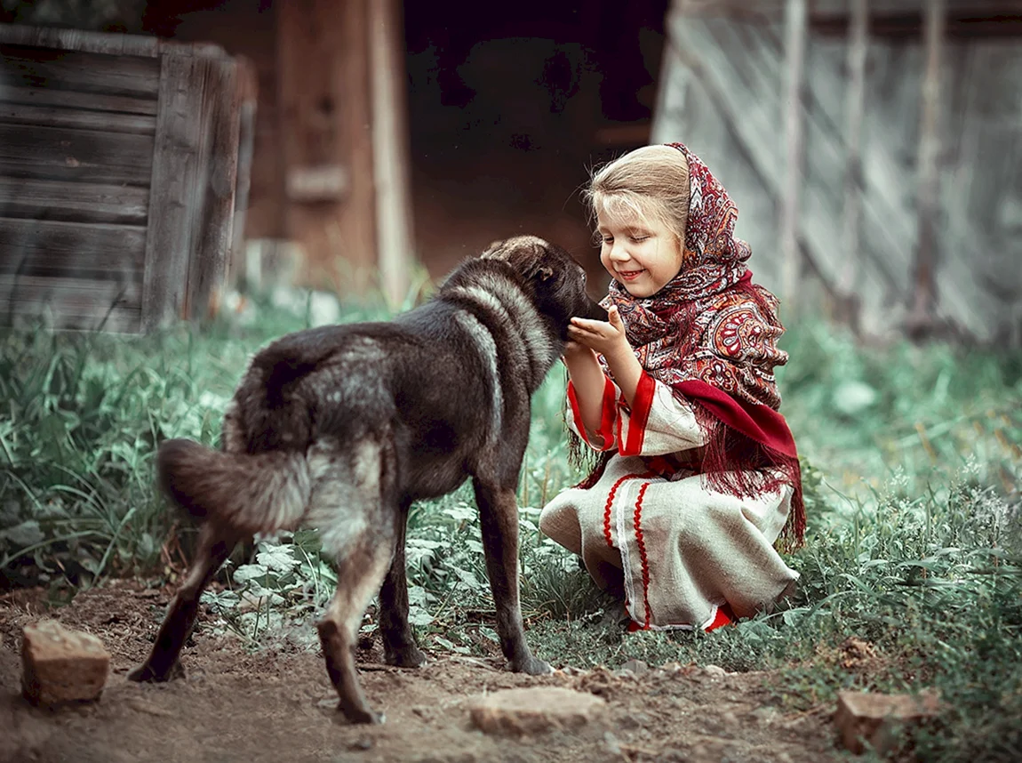 Детская фотосессия в деревне