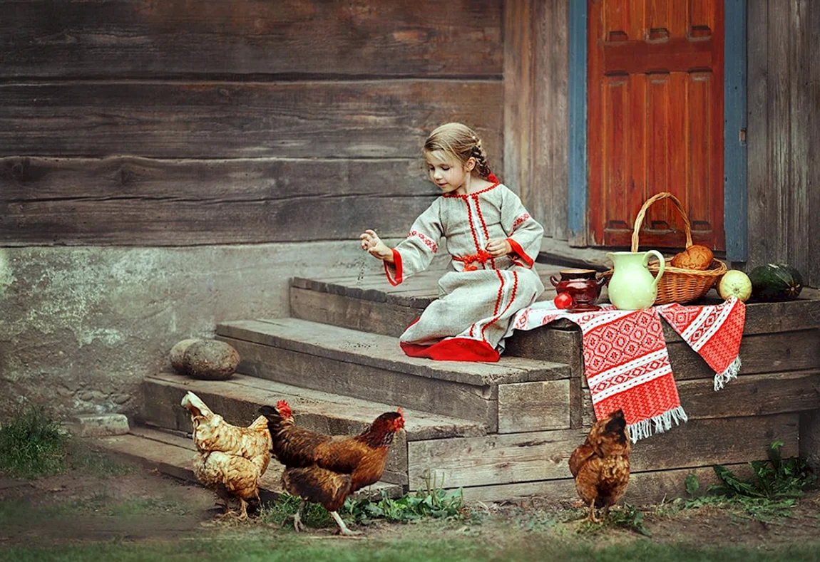 Детская фотосессия в деревне