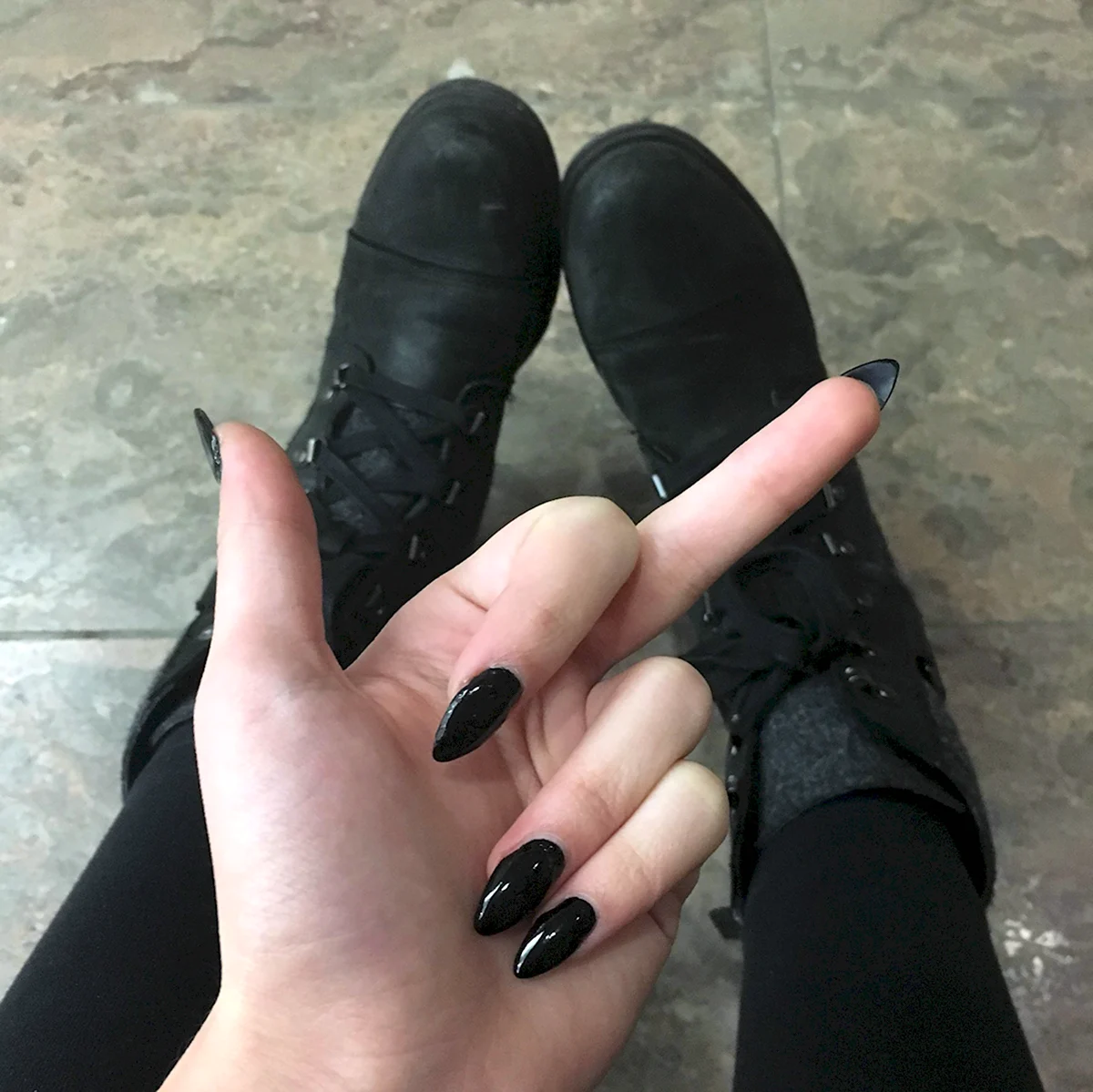 Длинные чёрные ногти Эстетика