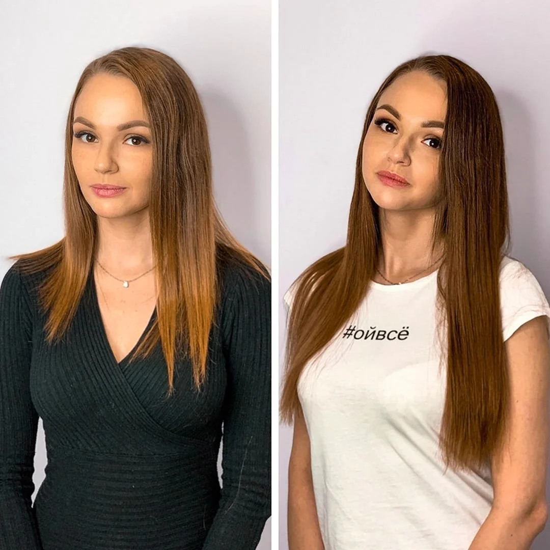 До и после стрижки длинных волос