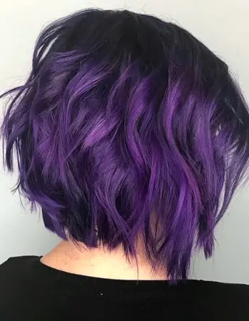 Фиолетовое омбре на короткие волосы