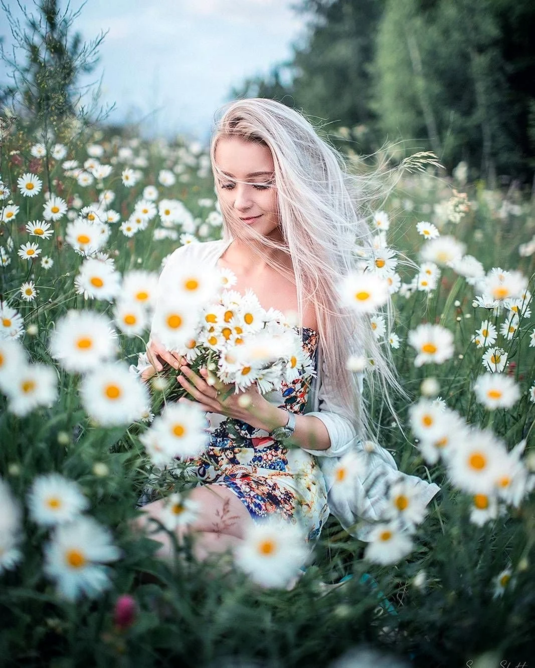 Фотосессия в ромашках