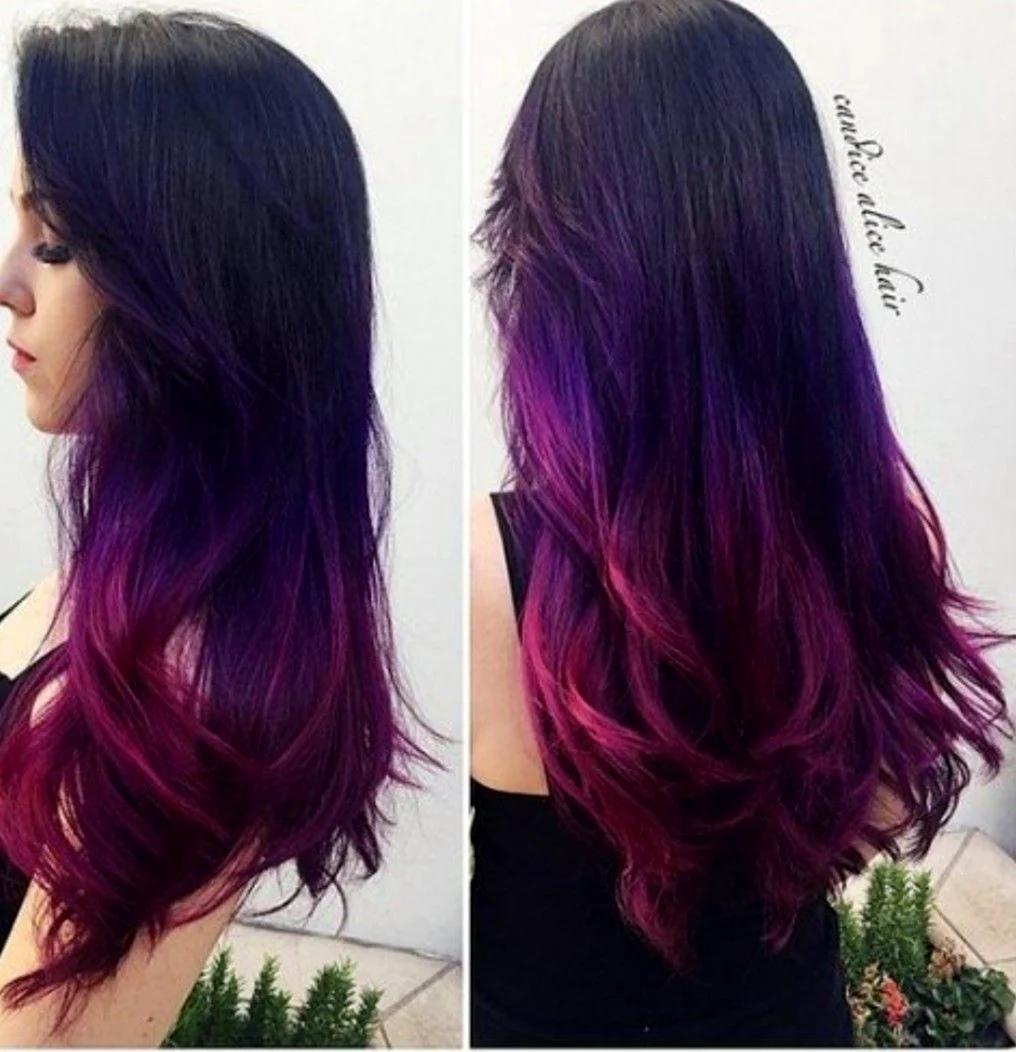 Каскад балаяж бордо фиолетовый