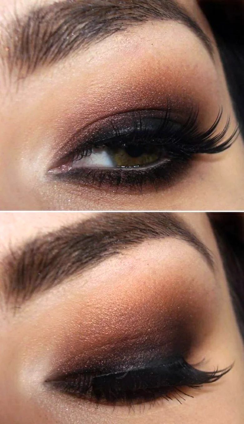 Коричневый Смоки айс Brown smokey Eyes дымчатый макияж