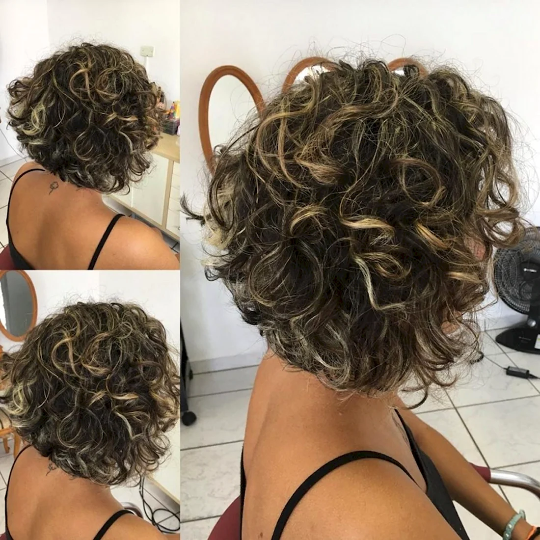 Мелирование на короткие кудрявые волосы