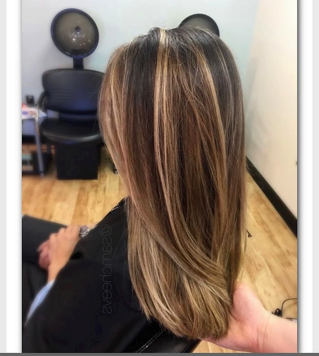 Мелирование на темные волосы