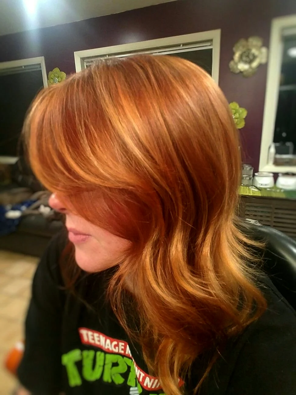 Мелирование рыжим