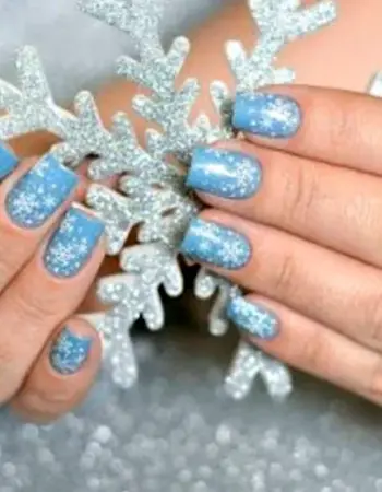 Новогодние ногти со снежинками