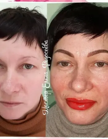 Перманентный макияж губ до и после