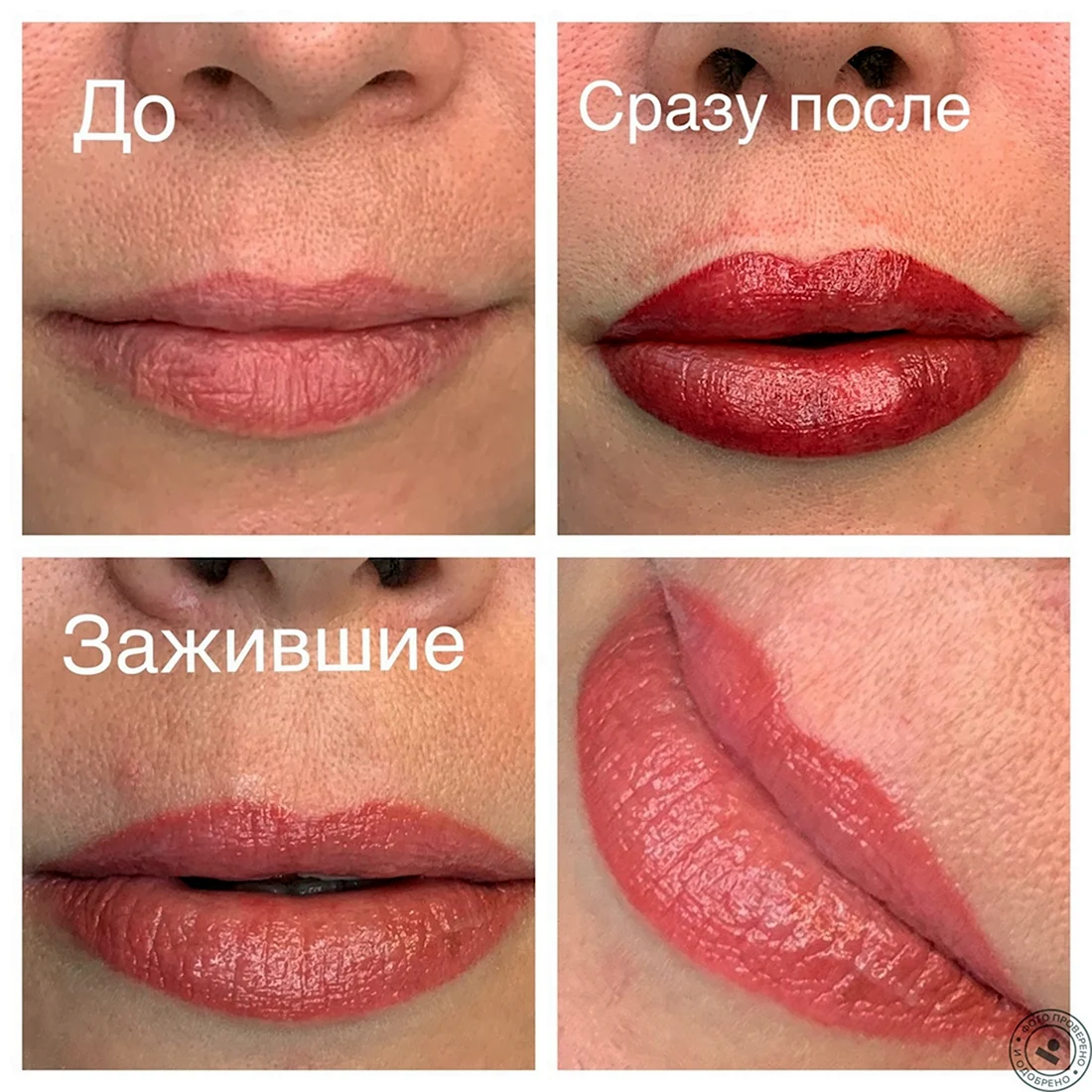 Перманентный макияж губ после заживления