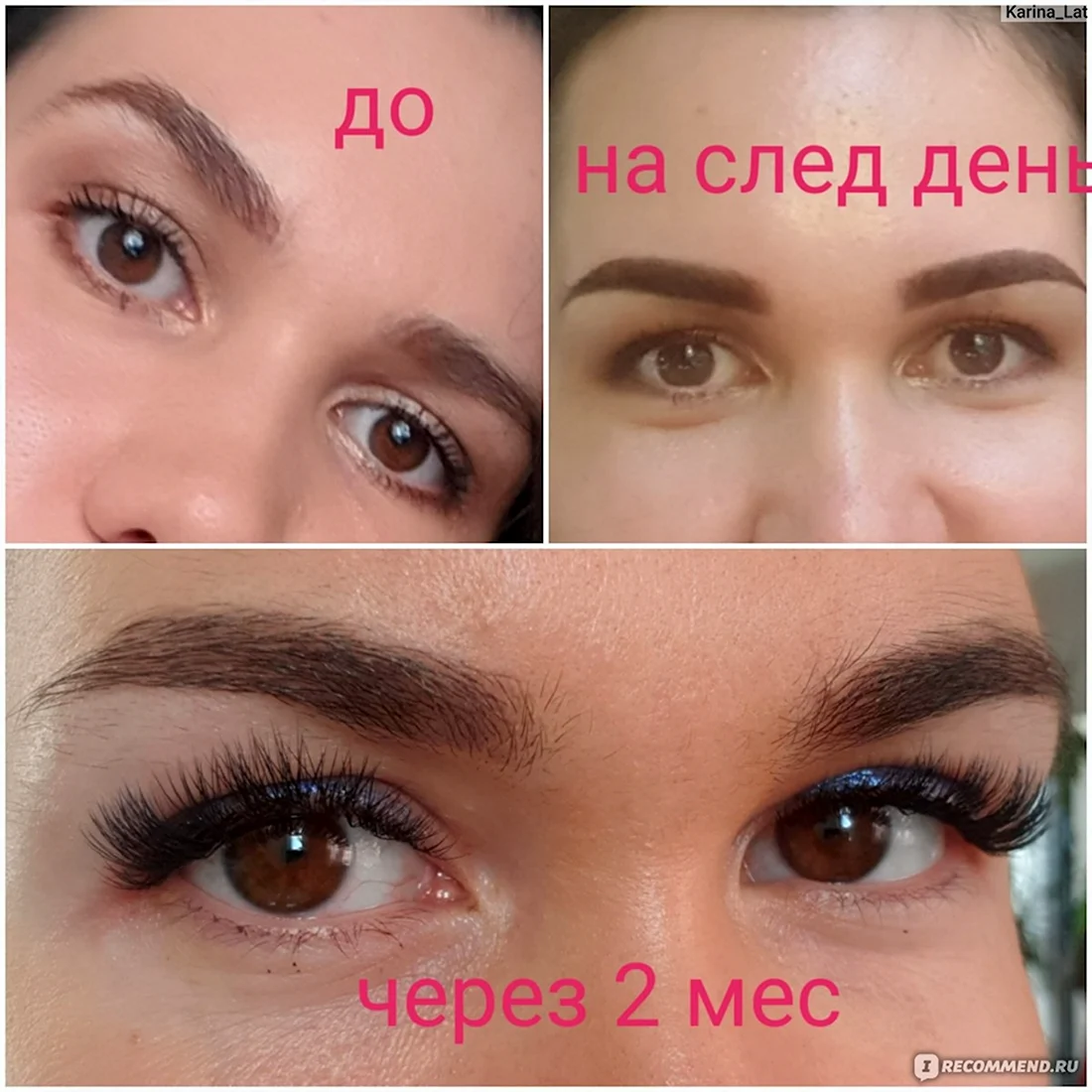 Пудровые брови через месяц