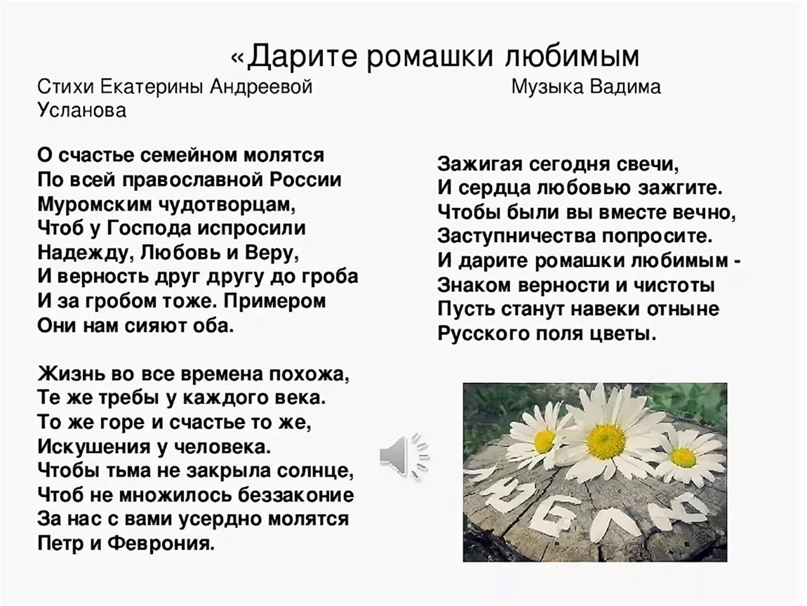Стихи про ромашки и любовь