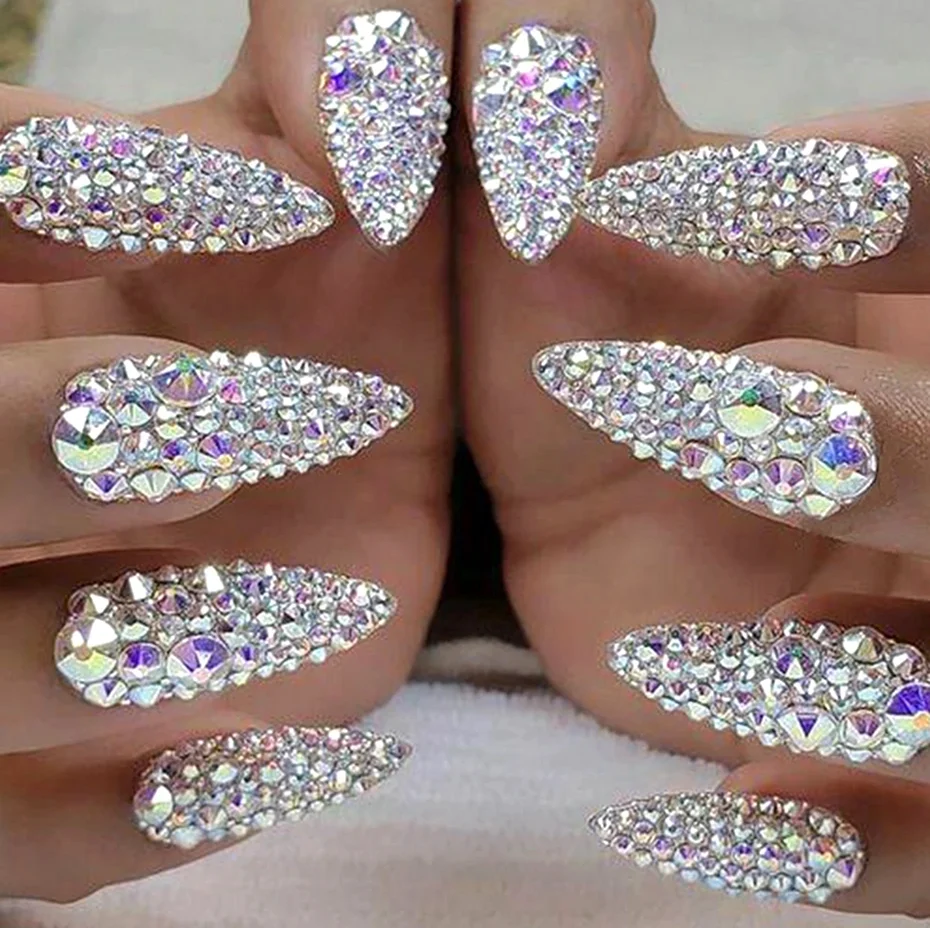 Стразы для ногтей ab Crystal Mix ss3-ss8 хамилион Люкс