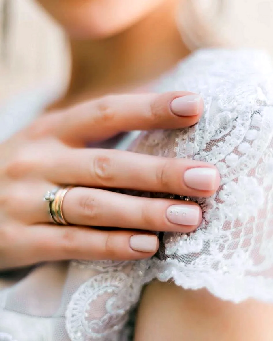 Белый маникюр с кружевом / White lace manicure