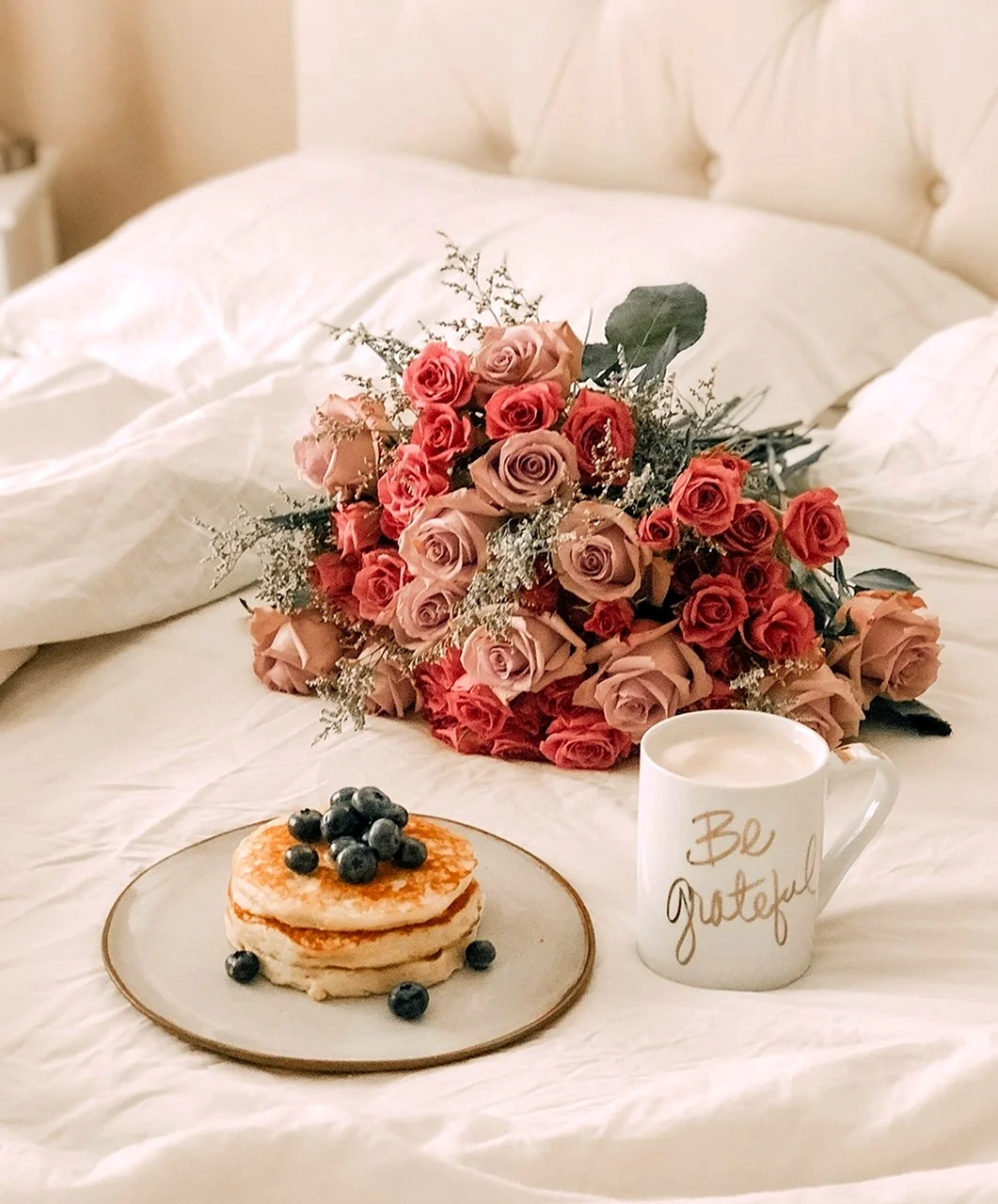 Roses in the bed