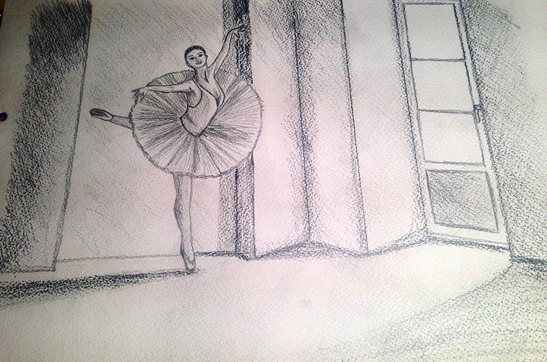 Балерина рисунок карандашом