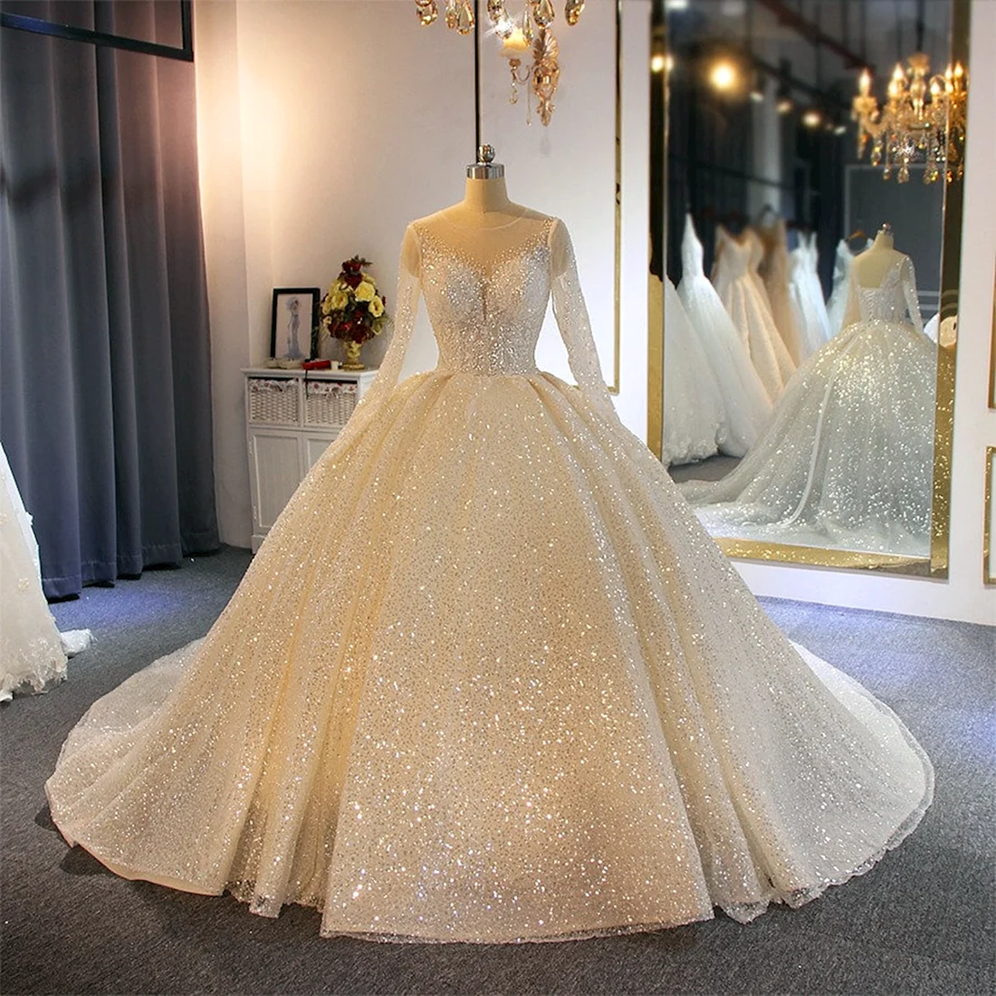Ball Gown Свадебные платья блестящие