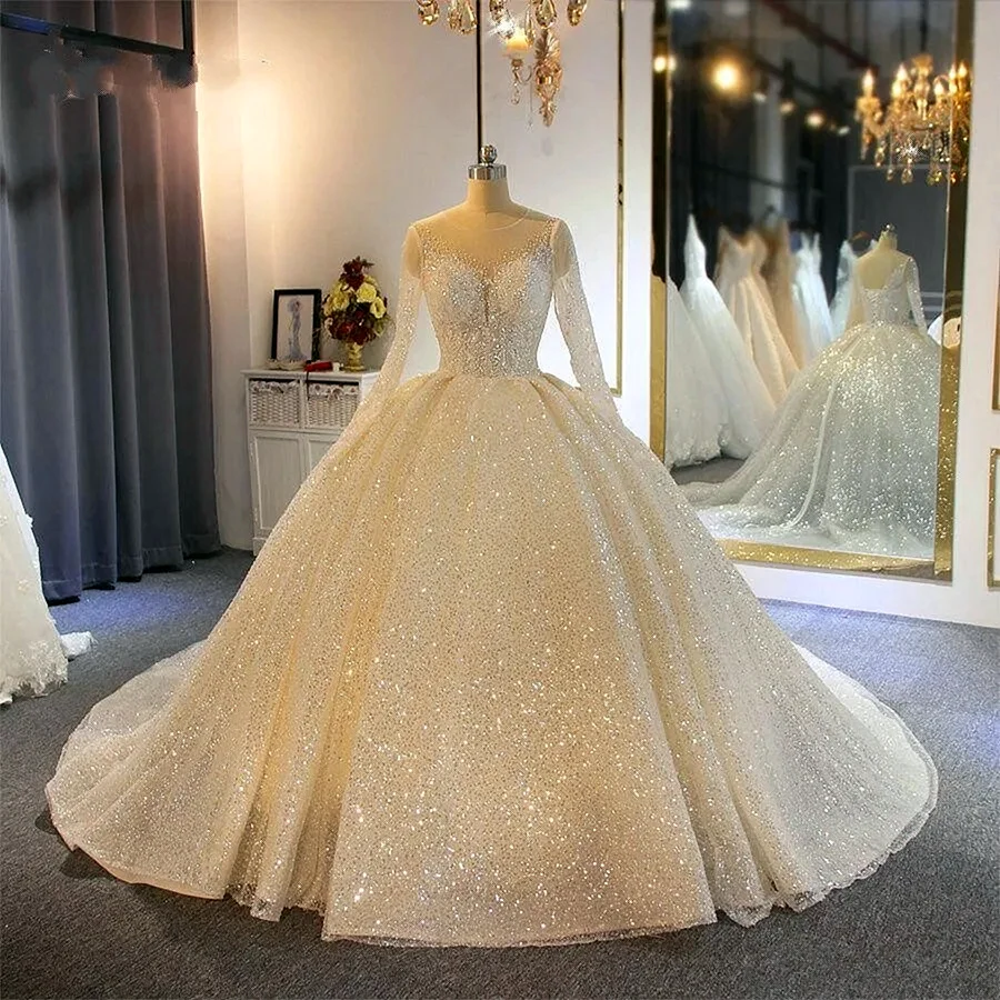 Ball Gown Свадебные платья блестящие