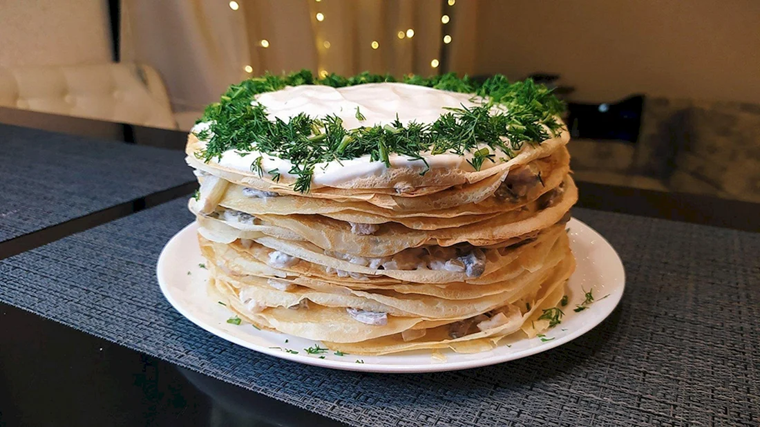 Блинный закусочный торт