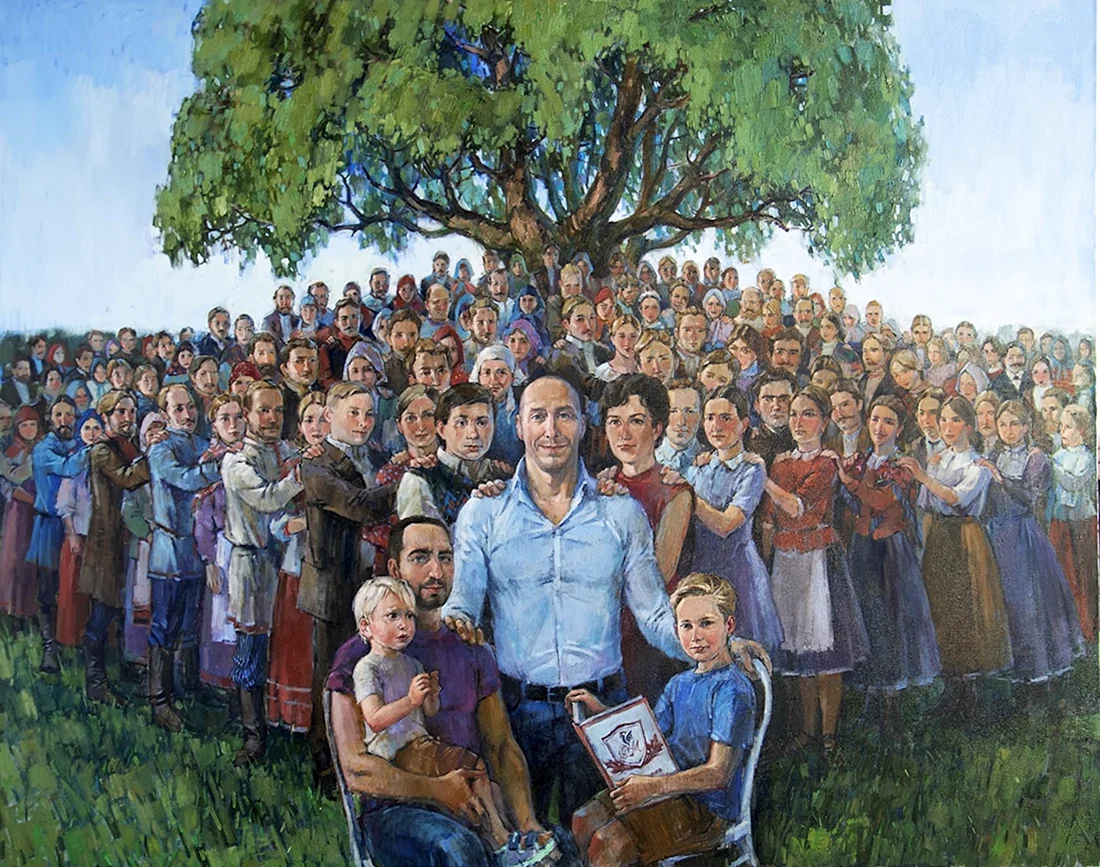 Большая семья живопись