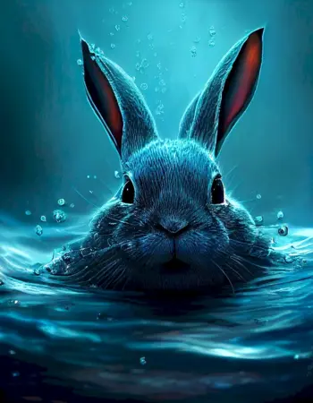 Черный водяной кролик