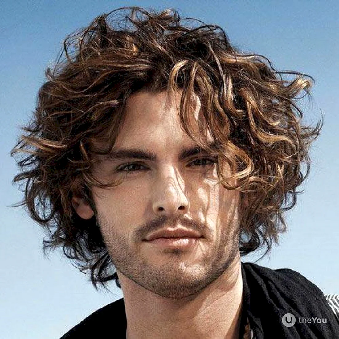 Curly hair man PNG