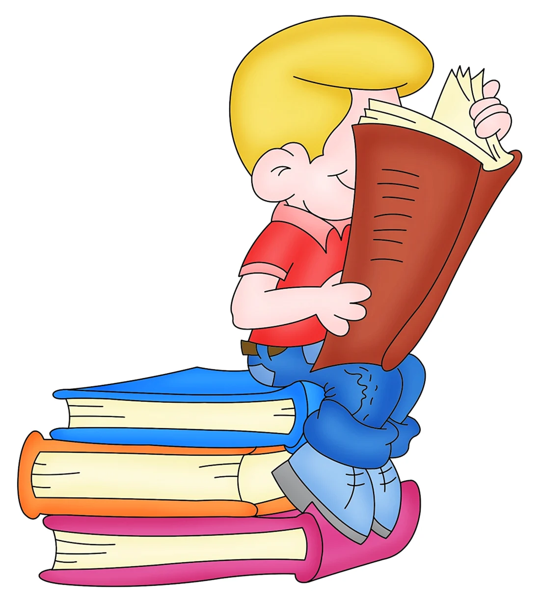 Дети с книжками на прозрачном фоне