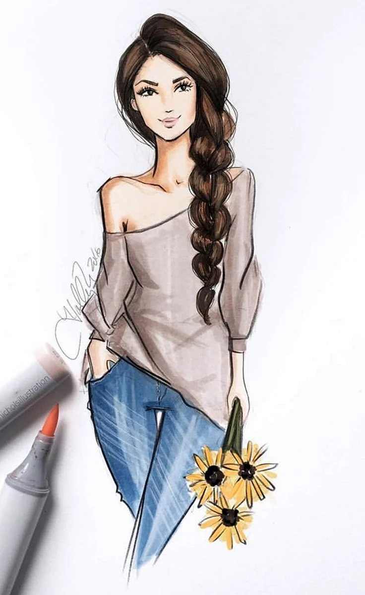 Девушка рисунок
