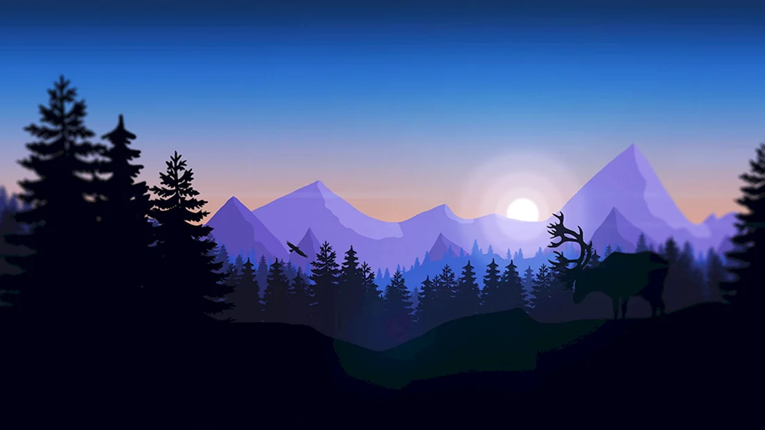 Firewatch лес река горы