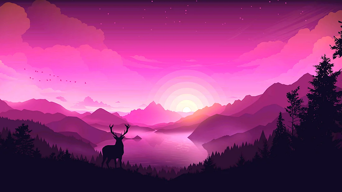 Firewatch лес река горы