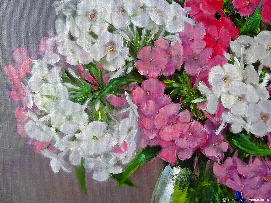 Флоксы маслом на холсте мастер класс