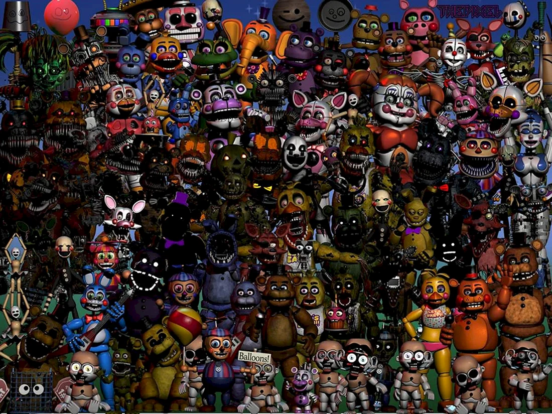 FNAF все АНИМАТРОНИКИ