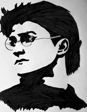Гарри Поттер черно белые маркером