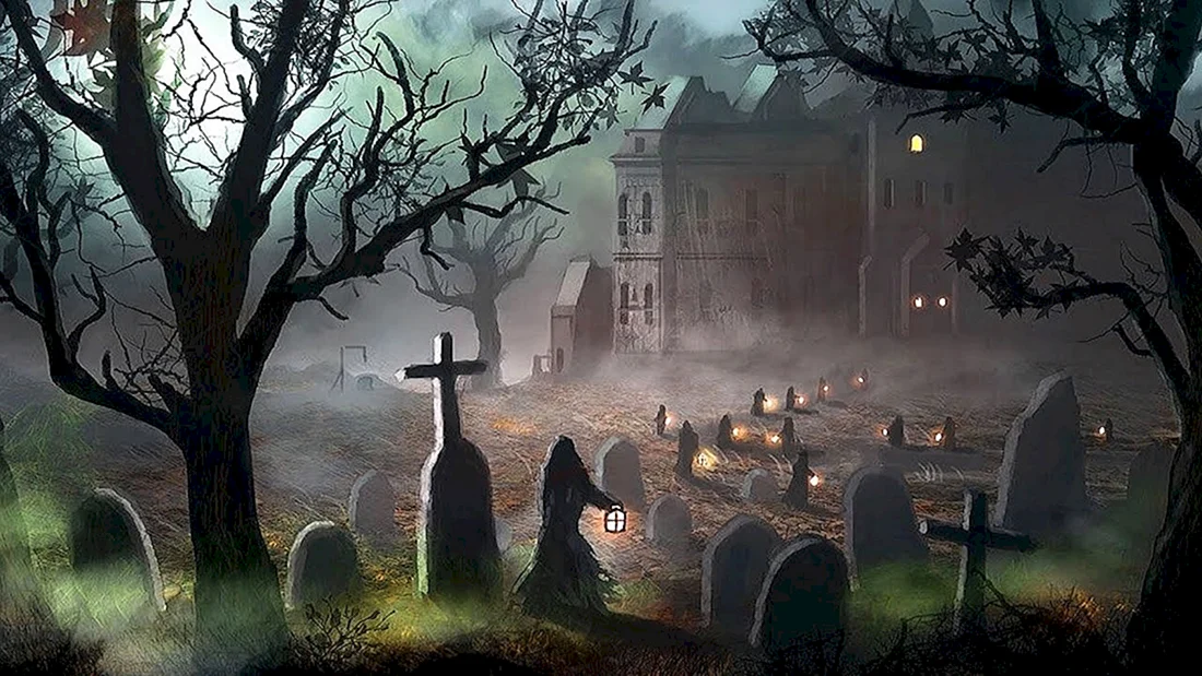 Graveyard вампир Хэллоуин