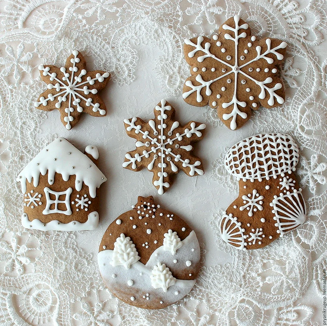 Имбирные пряники снежинки