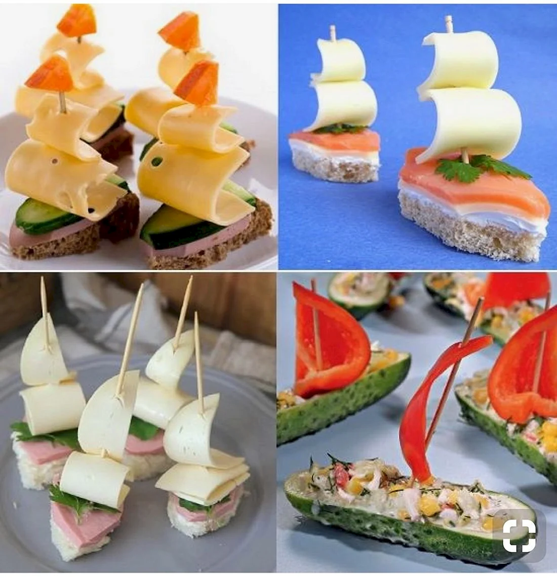 • Канапе «ананасовый кораблик»
