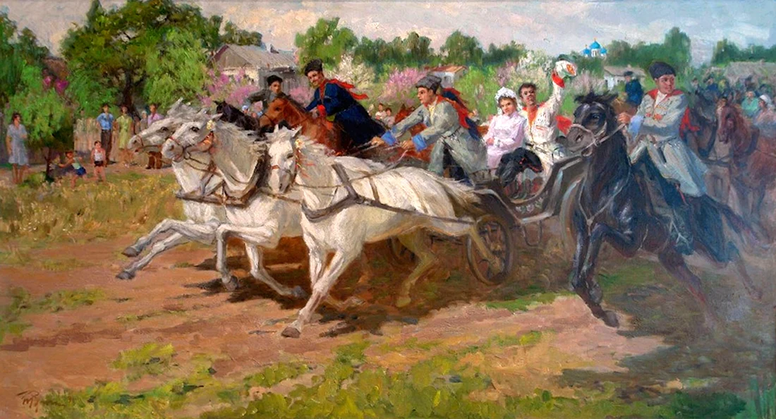 Картина Кубань Кубанские казаки