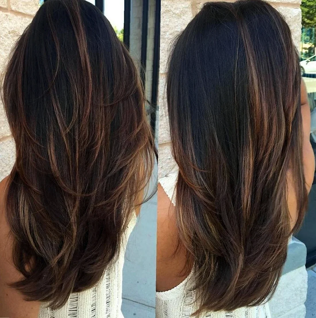 Каскад лесенка на длинные волосы