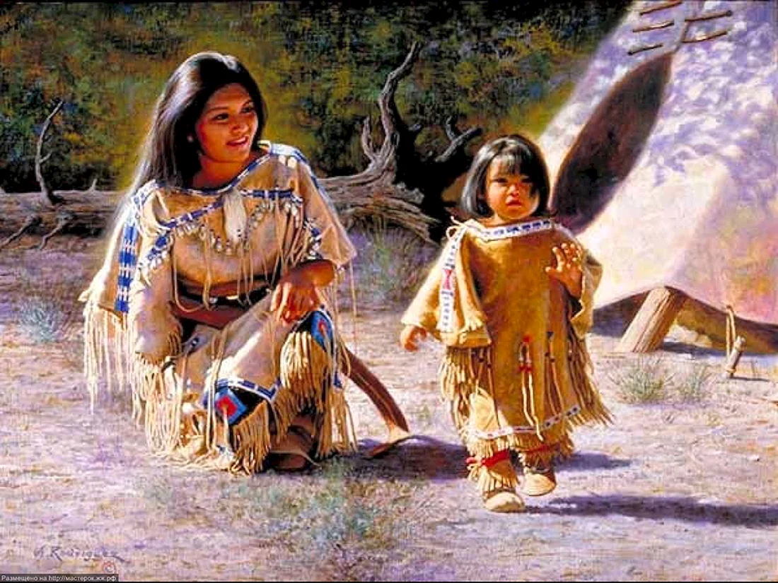 Художник Альфредо Родригез индейцы