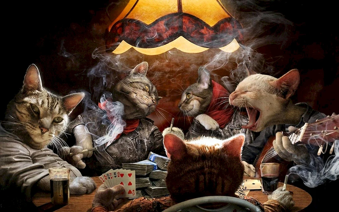 Кошки играющие в Покер