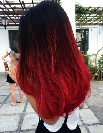 Красные кончики волос