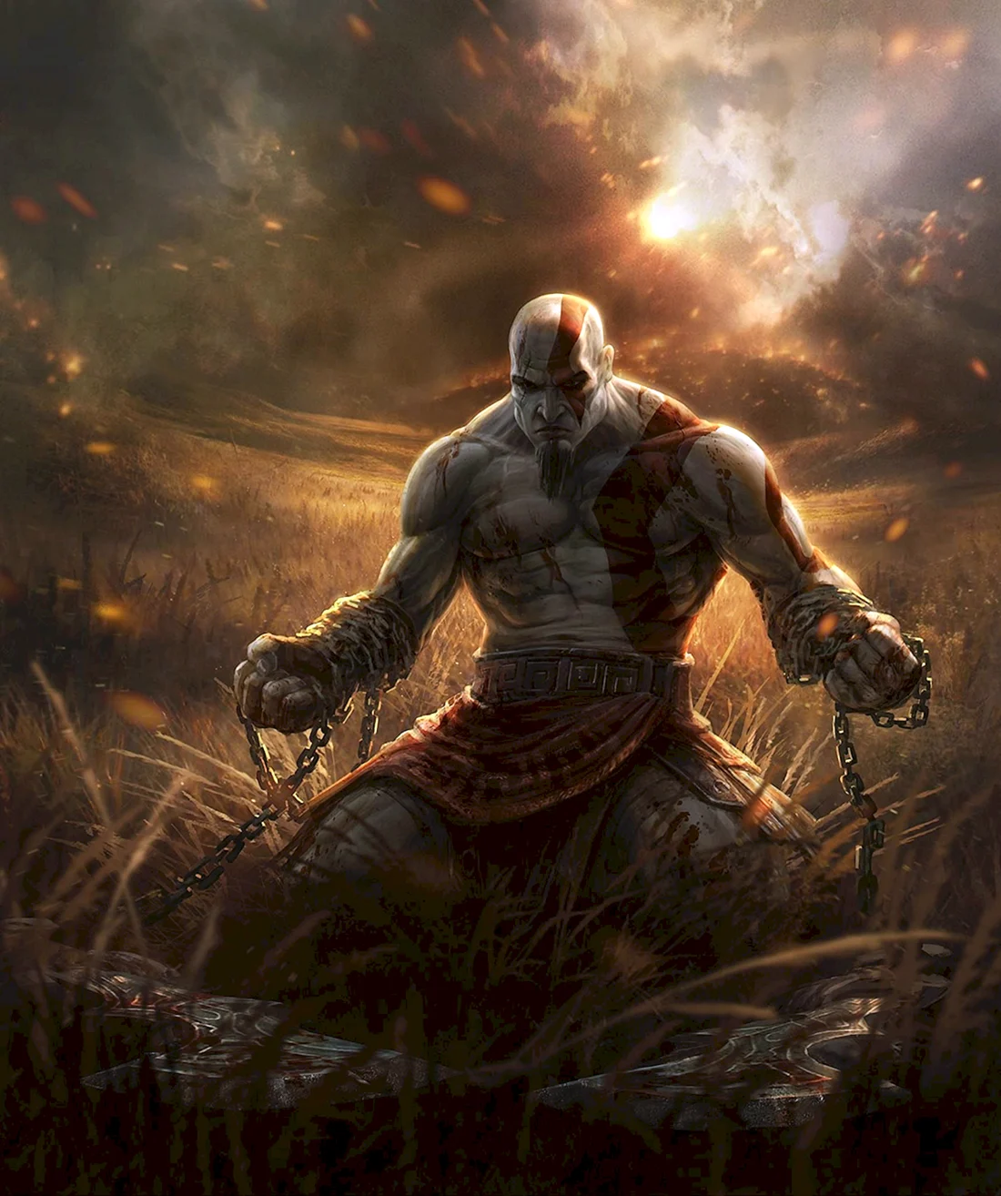 Кратос God of War 3 арт