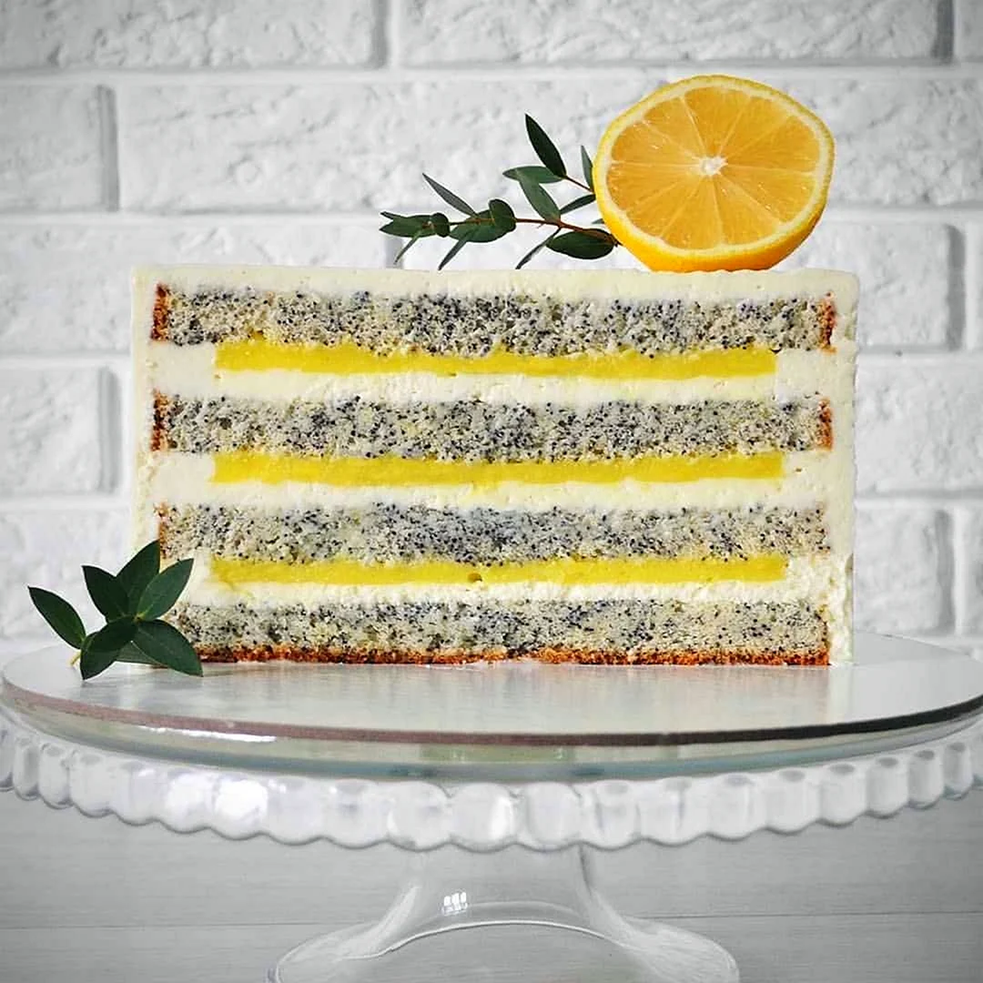Маковый бисквит с лимонным курдом