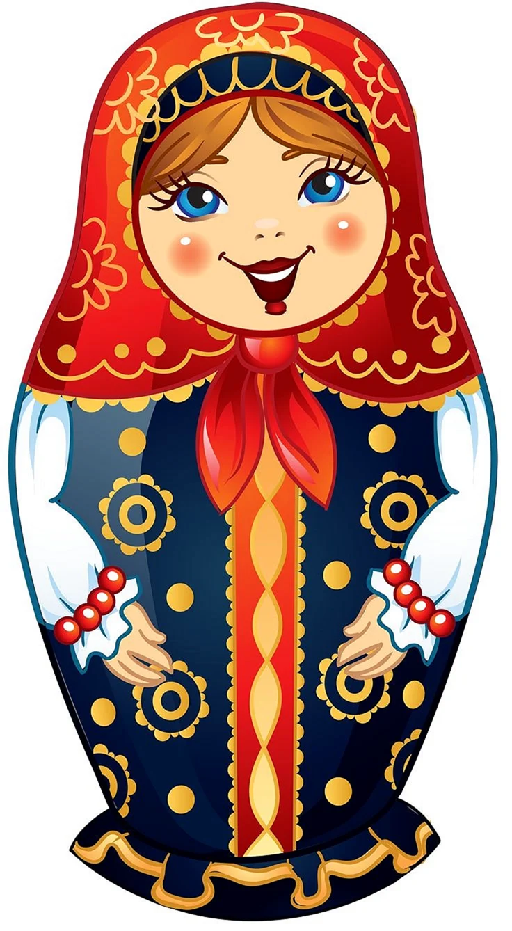 Матрешка Хохлома вектор