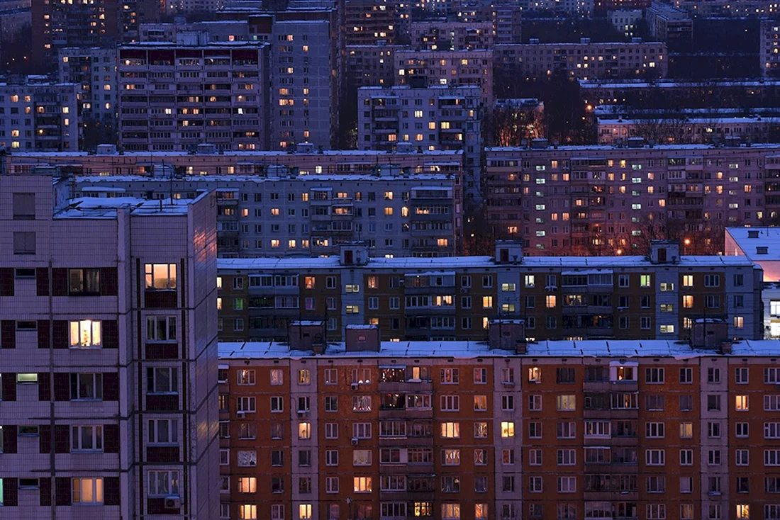 Многоэтажки ночью