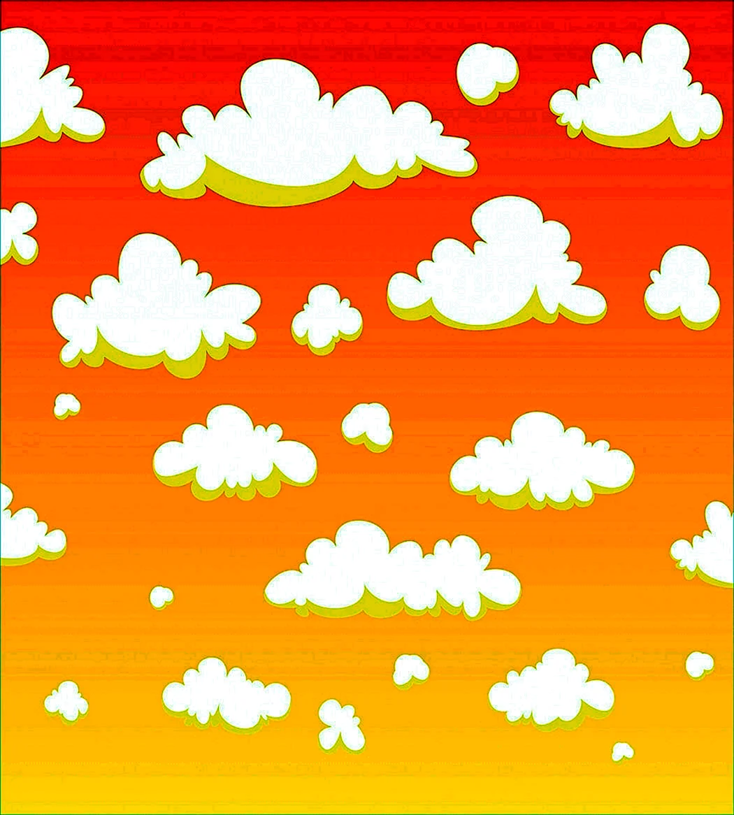 Мультяшное небо с облаками