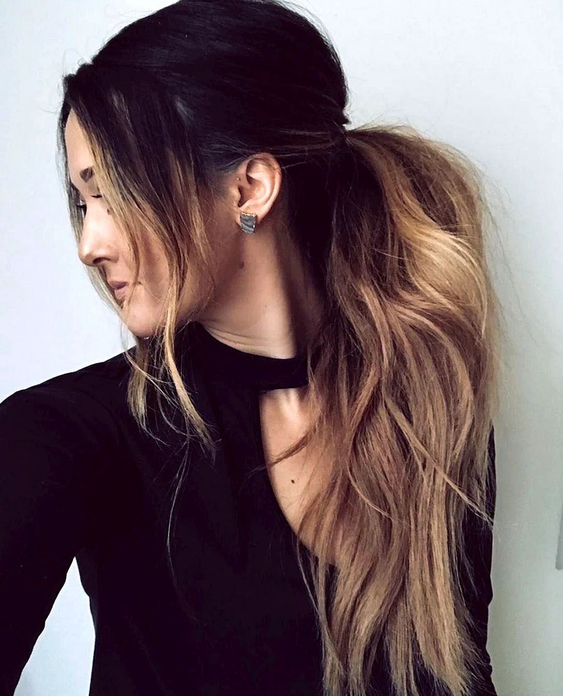 Омбре ponytail.